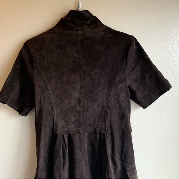 Zhenpixilie Brown Suede Mini Dress Size 42 - Picture 7 of 11